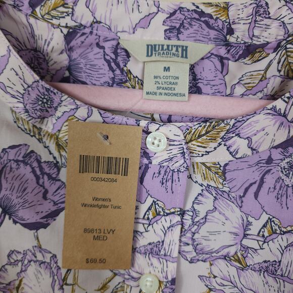 Duluth Wrinklefighter Tunic in Pink Floral Size M - Picture 8 of 9